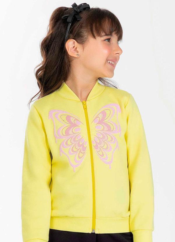 Cativa Kids - Jaqueta Feminina Infantil com Estampa Amarelo 1