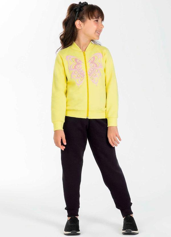 Cativa Kids - Jaqueta Feminina Infantil com Estampa Amarelo 2