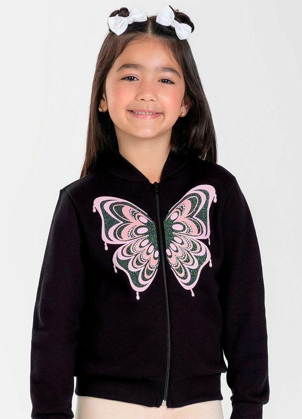 Cativa Kids - Jaqueta Feminina Infantil com Estampa Preto