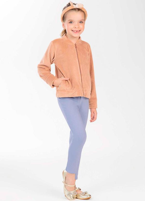 Cativa Kids - Jaqueta Feminina Infantil com Perolas Marrom 2