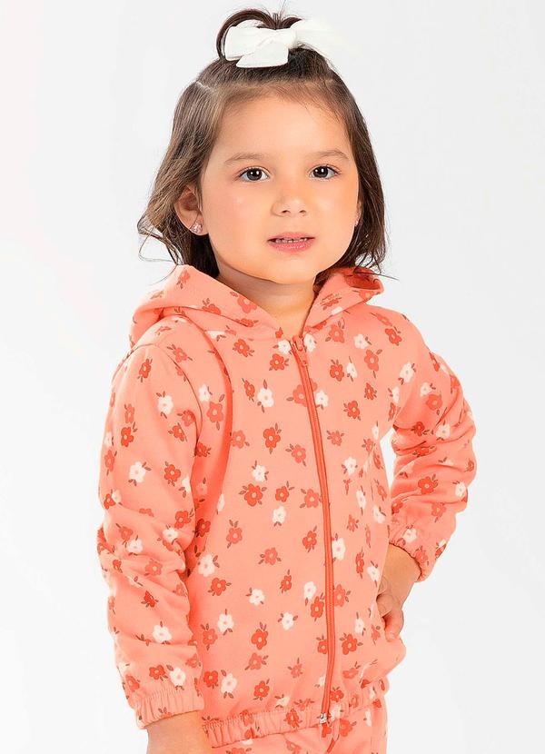 Cativa Kids - Jaqueta Feminina Infantil Estampada Laranja