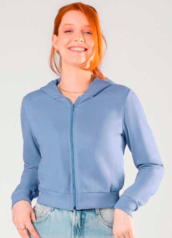 Cativa - Jaqueta Feminina Juvenil com Zíper Azul 2