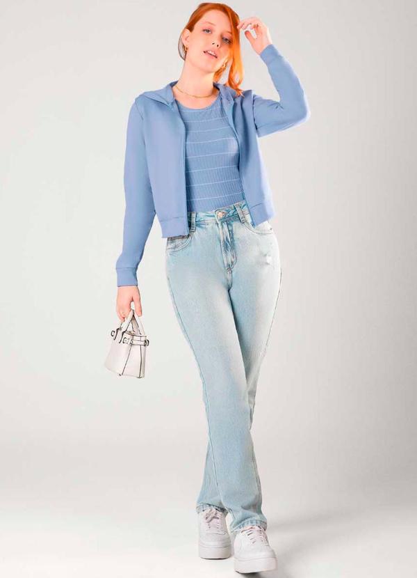 Cativa - Jaqueta Feminina Juvenil com Zíper Azul 3