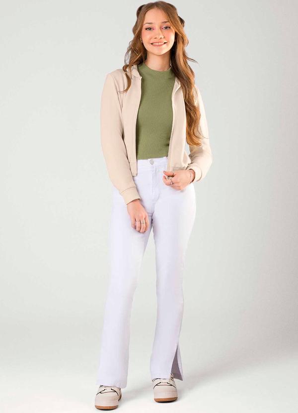 Cativa - Jaqueta Feminina Juvenil com Zíper Bege 4