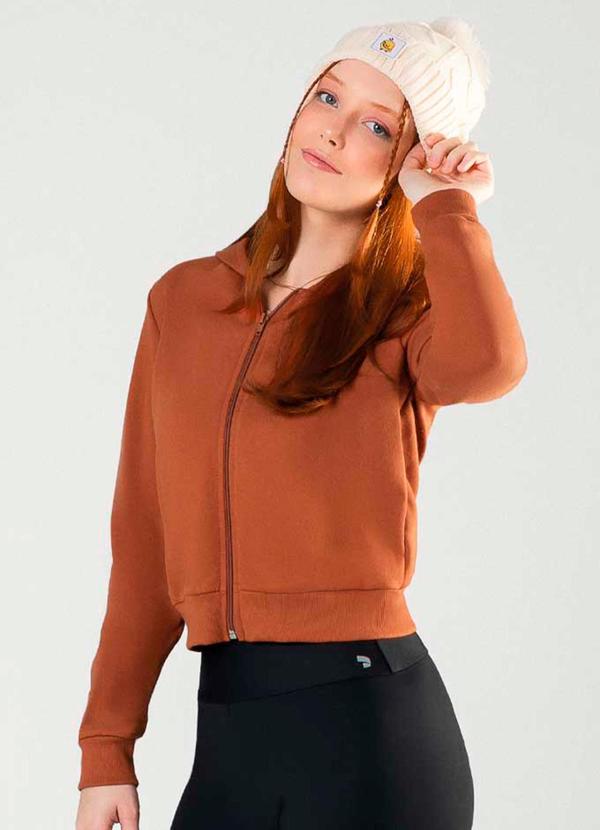 Cativa - Jaqueta Feminina Juvenil com Zíper Marrom