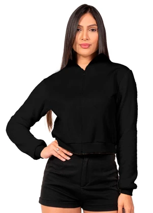 Cobertura - Jaqueta Feminina Moletom Feminino Preto - COBERTURA