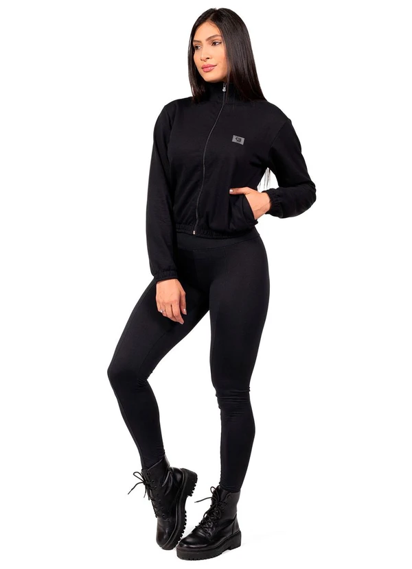 Cobertura - Jaqueta Feminina Moletom Feminino Preto 2