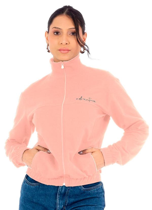 Cobertura - Jaqueta Feminina Moletom Feminino Rosa