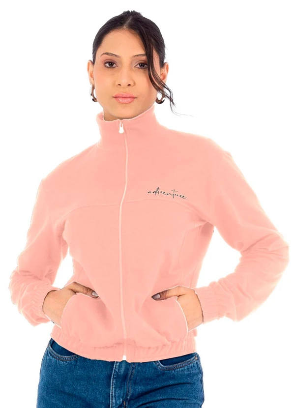 Cobertura - Jaqueta Feminina Moletom Feminino Rosa