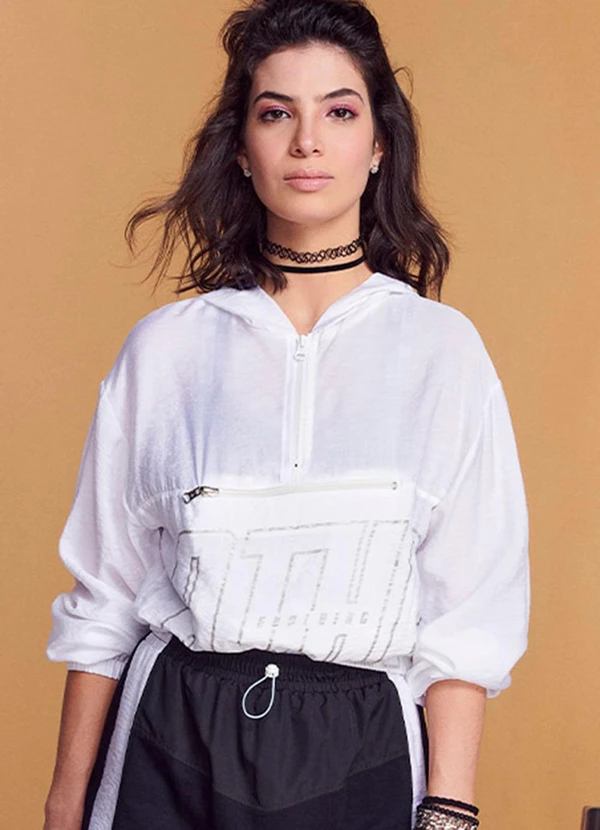 Authoria - Jaqueta Feminino Corta Vento Off White