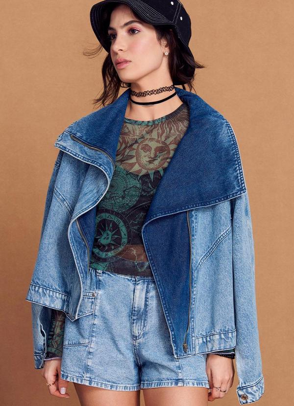 Authoria - Jaqueta Feminino Jeans 80'S Azul
