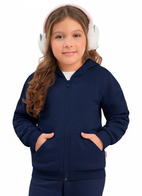 Duduka - Jaqueta Infantil com Capuz Azul