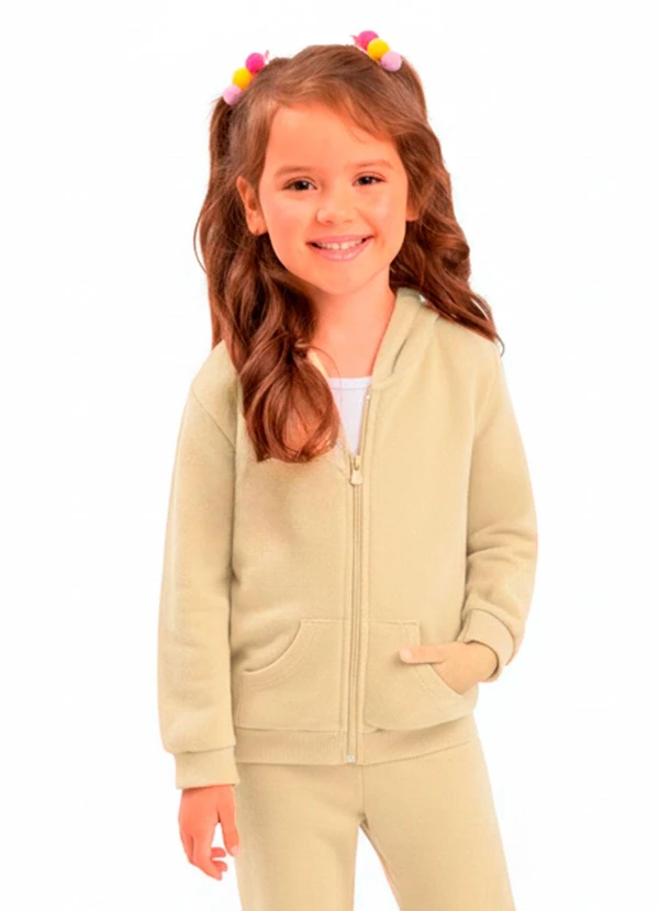 Duduka - Jaqueta Infantil com Capuz Bege