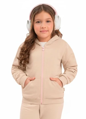Duduka - Jaqueta Infantil com Capuz Bege - DUDUKA