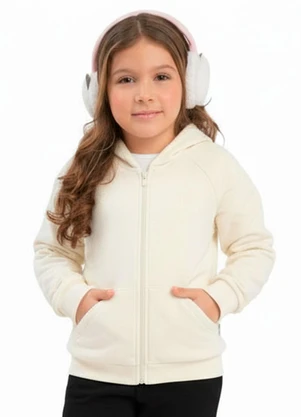 Duduka - Jaqueta Infantil com Capuz Bege - DUDUKA