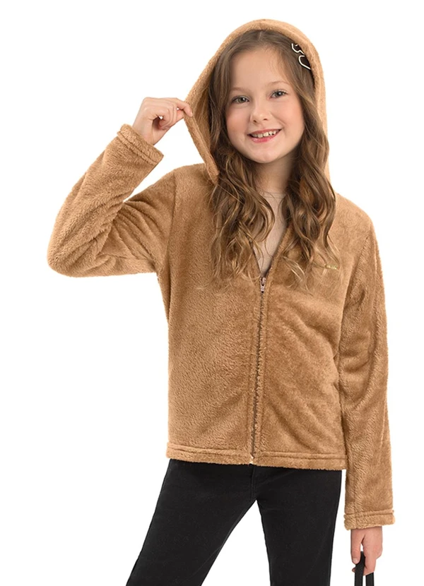 Duduka - Jaqueta Infantil com Capuz Bege