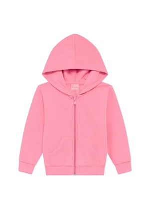 Duduka - Jaqueta Infantil com Capuz e Moletom Rosa  - DUDUKA