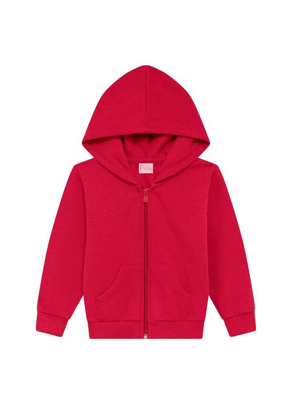 Duduka - Jaqueta Infantil com Capuz e Moletom Rosa