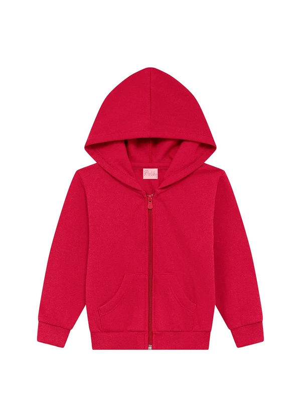 Duduka - Jaqueta Infantil com Capuz e Moletom Rosa 