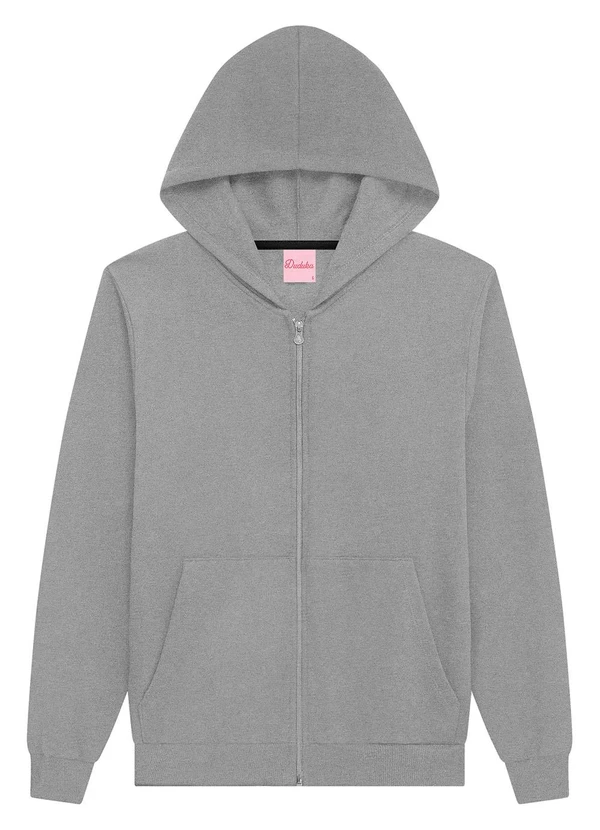 Duduka - Jaqueta Infantil com Capuz em Moletom Cinza