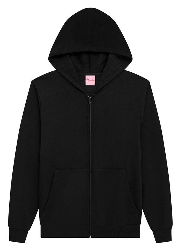 Duduka - Jaqueta Infantil com Capuz em Moletom Preto