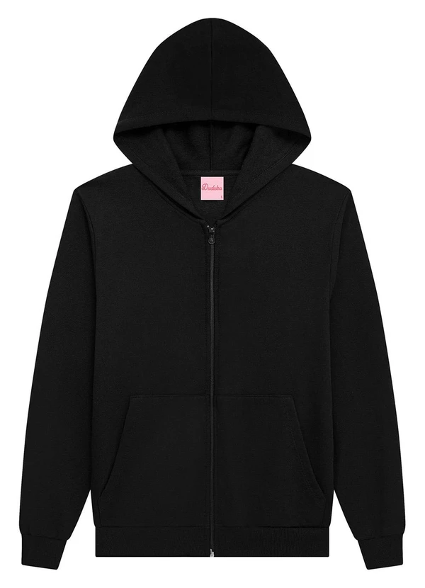 Duduka - Jaqueta Infantil com Capuz em Moletom Preto