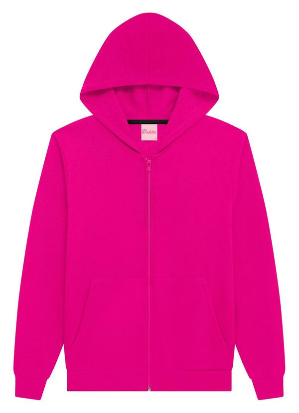 Duduka - Jaqueta Infantil com Capuz em Moletom Rosa 