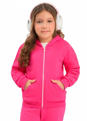 Duduka - Jaqueta Infantil com Capuz Rosa - DUDUKA