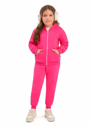 Duduka - Jaqueta Infantil com Capuz Rosa - DUDUKA