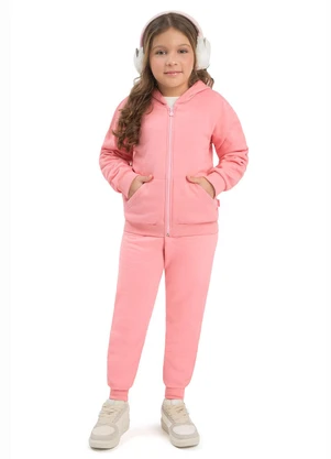 Duduka - Jaqueta Infantil com Capuz Rosa - DUDUKA