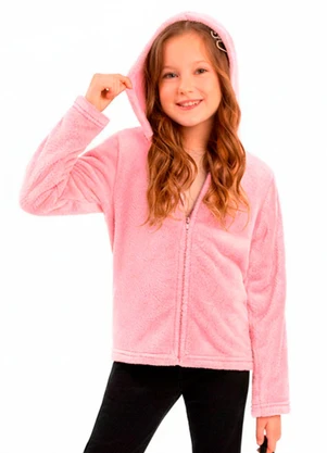 Duduka - Jaqueta Infantil com Capuz Rosa - DUDUKA