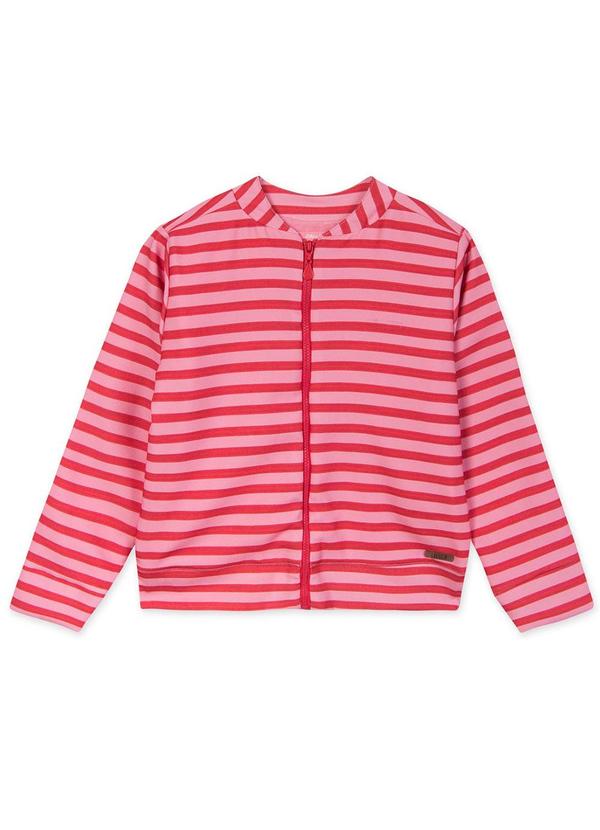 Lilica Ripilica - Jaqueta Infantil com Estampa Listrada Rosa