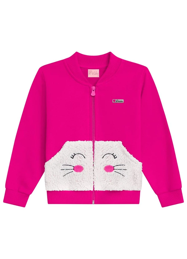 Duduka - Jaqueta Infantil Comfy com Termo e Bolso Rosa 