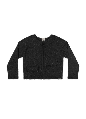 Quimby - Jaqueta Infantil em Malha Texturizada Preto - QUIMBY