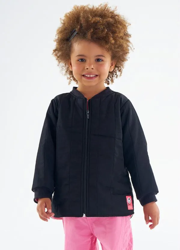Up Baby - Jaqueta Infantil em Matelassê Preto