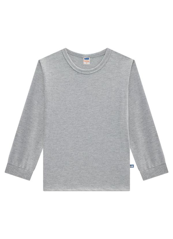 Marlan - Blusa Infantil em Moletinho Unissex Cinza