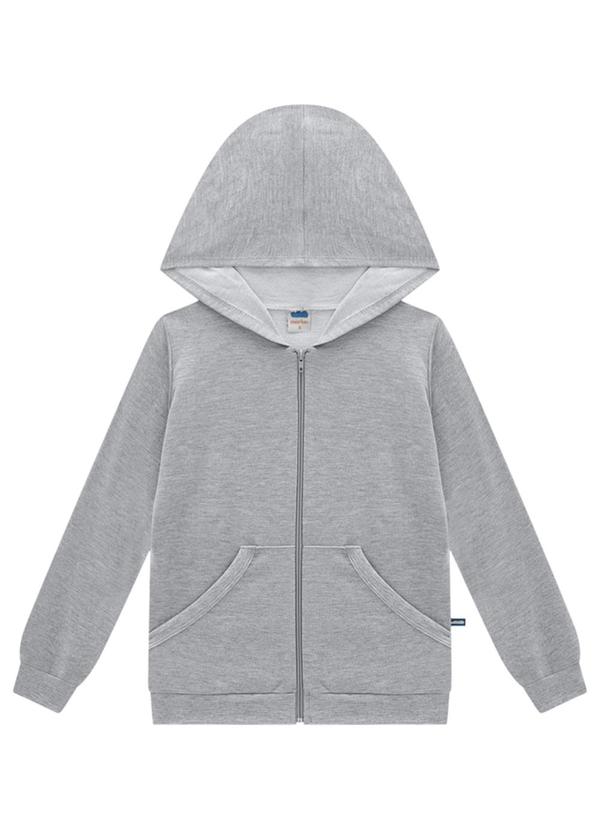 Marlan - Jaqueta Infantil em Moletinho Unissex Cinza