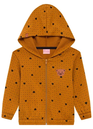 Duduka - Jaqueta Infantil em Moletom com Capuz Amarelo - DUDUKA