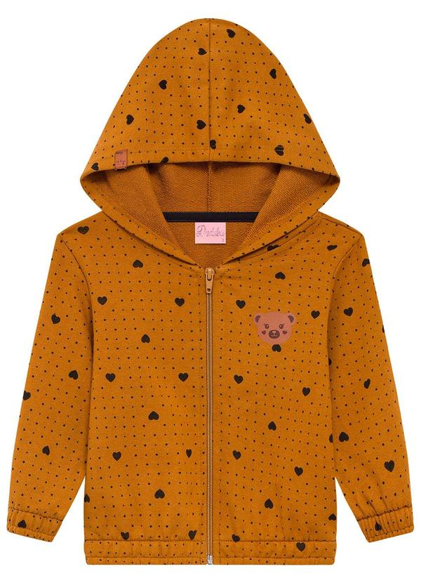 Duduka - Jaqueta Infantil em Moletom com Capuz Amarelo