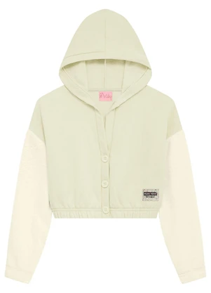 Duduka - Jaqueta Infantil em Moletom com Capuz Bege - DUDUKA