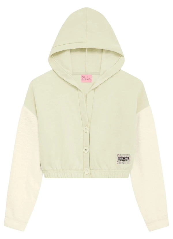 Duduka - Jaqueta Infantil em Moletom com Capuz Bege