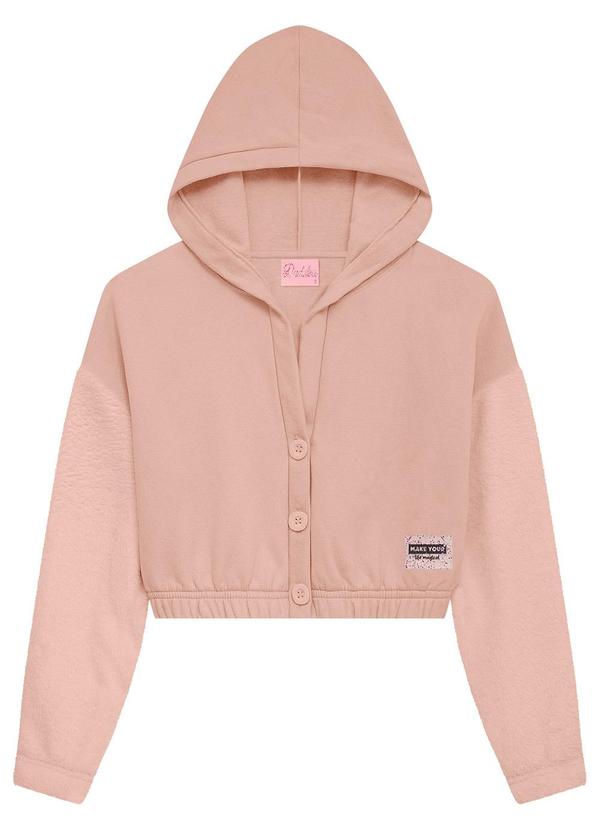 Duduka - Jaqueta Infantil em Moletom com Capuz Rosa 1
