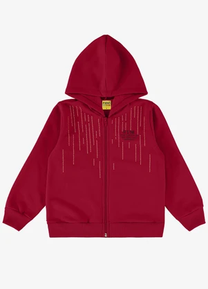 Rovi Kids - Jaqueta Infantil em Moletom com Capuz Vermelho - ROVI KIDS