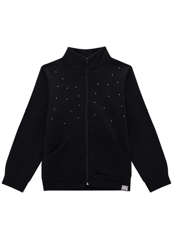 Marlan - Jaqueta Infantil em Moletom Felpado Preto