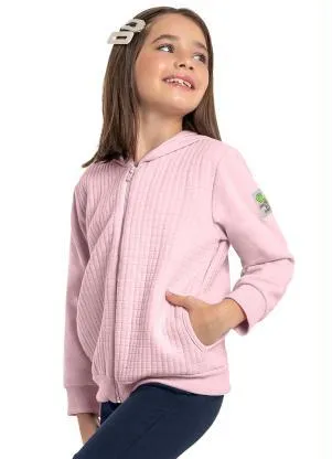 Quimby - Jaqueta Infantil em Moletom Rosa - QUIMBY