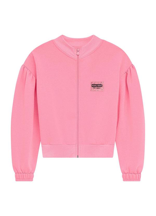 Duduka - Jaqueta Infantil em Moletom Rosa