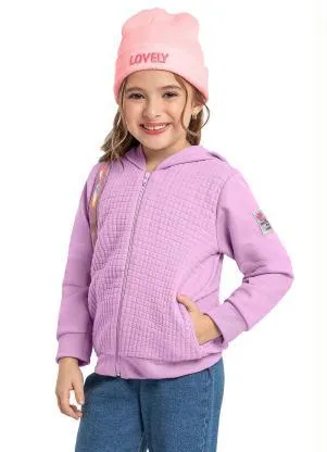 Quimby - Jaqueta Infantil em Moletom Roxo - QUIMBY
