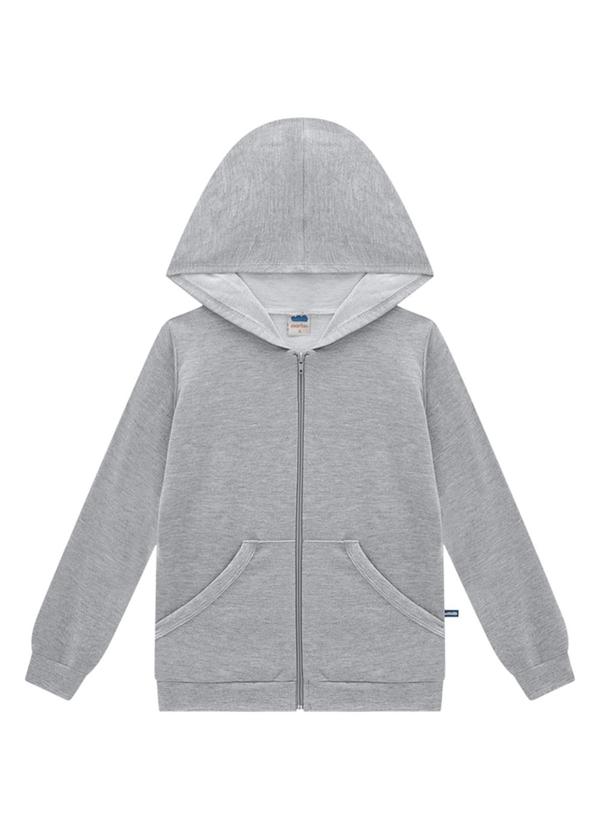 Marlan - Jaqueta Infantil em Moletom Unissex Cinza
