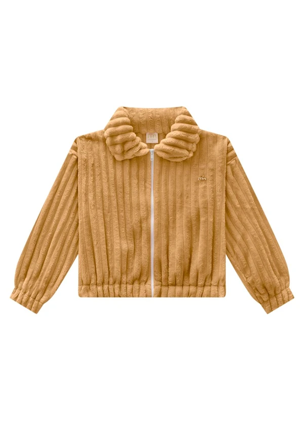 Milli e Nina - Jaqueta Infantil em Pelo Canelado Marrom
