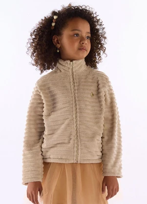 Quimby - Jaqueta Infantil em Pelo Sintético Bege - QUIMBY